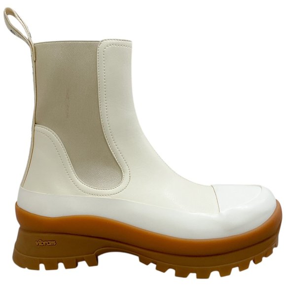 Stella McCartney Cream Vegan Leather Trace Boots - Picture 2 of 8
